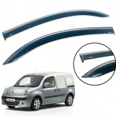 Дефлектор вікна для Renault Kangoo II 2008-2020 з нерж. хром полоскою